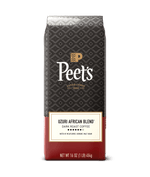Peet's coffee uzuri bag with black and red design on a green background