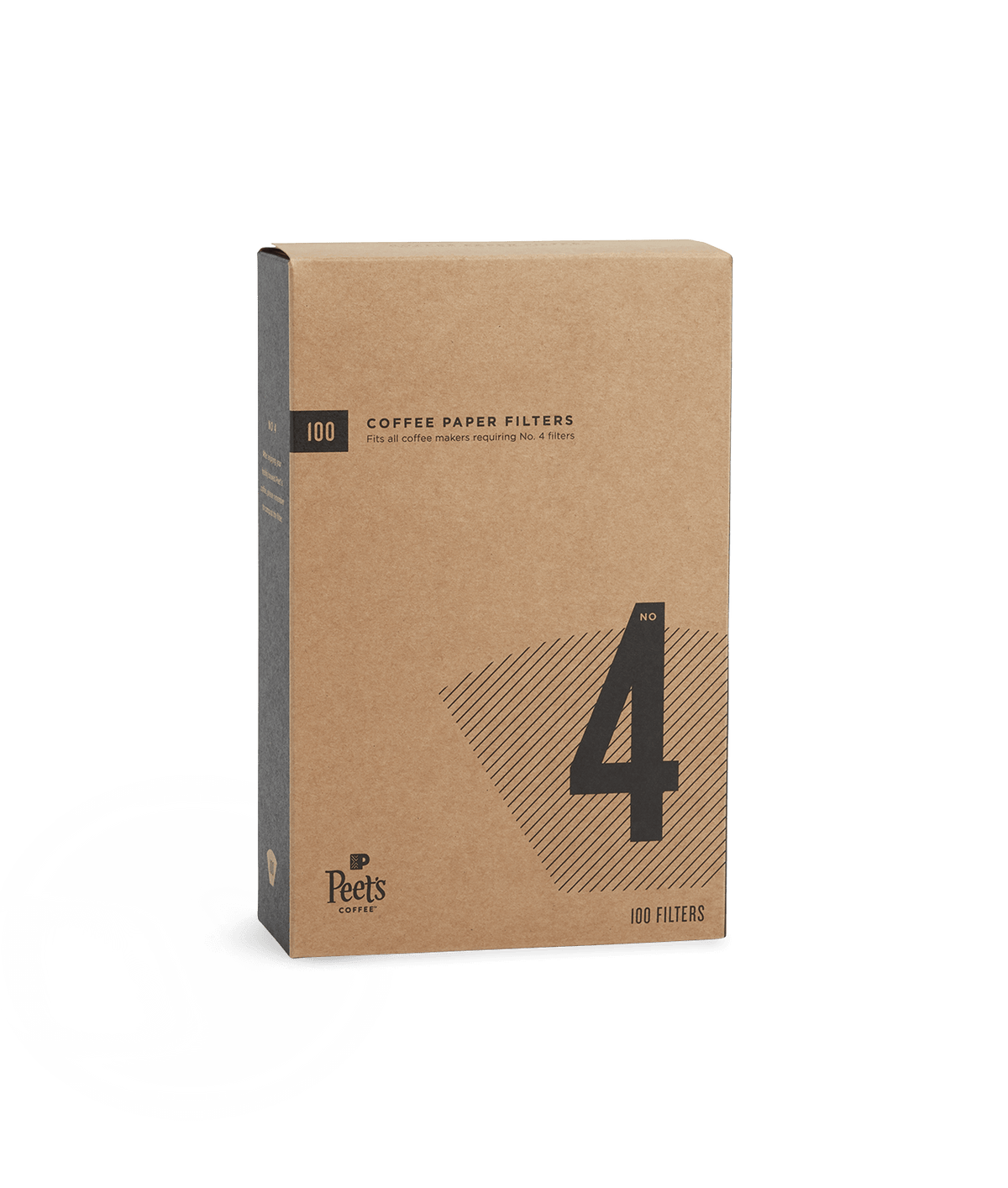 Peet's Coffee #4 coffee paper filters 100 ct - box detail