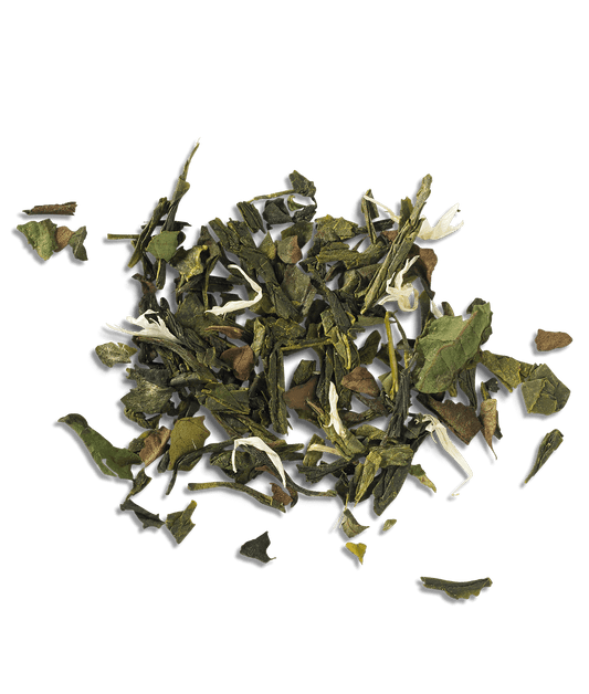 Mighty Leaf white orchard tea - loose leaf tea detail