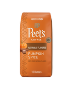 Pumpkin Spice Ground Drip Flavored Coffee - Front of bag with illustrations