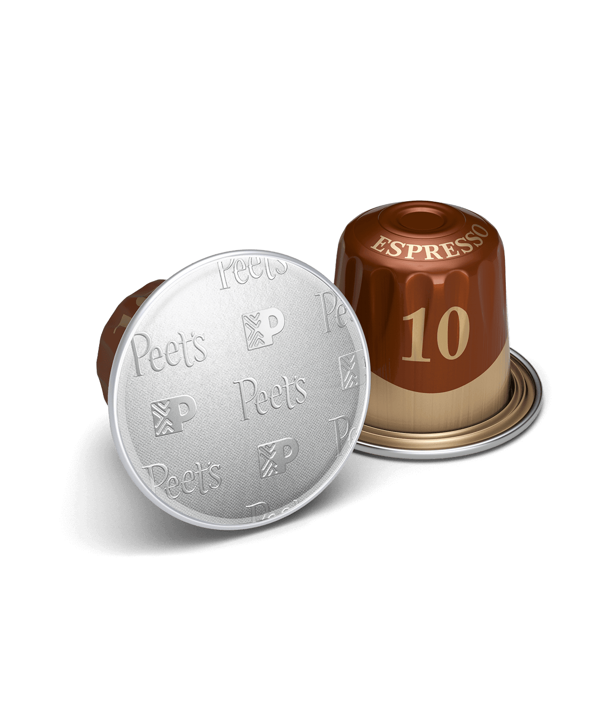 Peet's Coffee Ristretto Nespresso Capsules shown up close with detail
